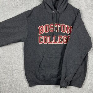 Boston College Sweatshirt Hoodie Mens Large Gray Drawstring Pullover Champion